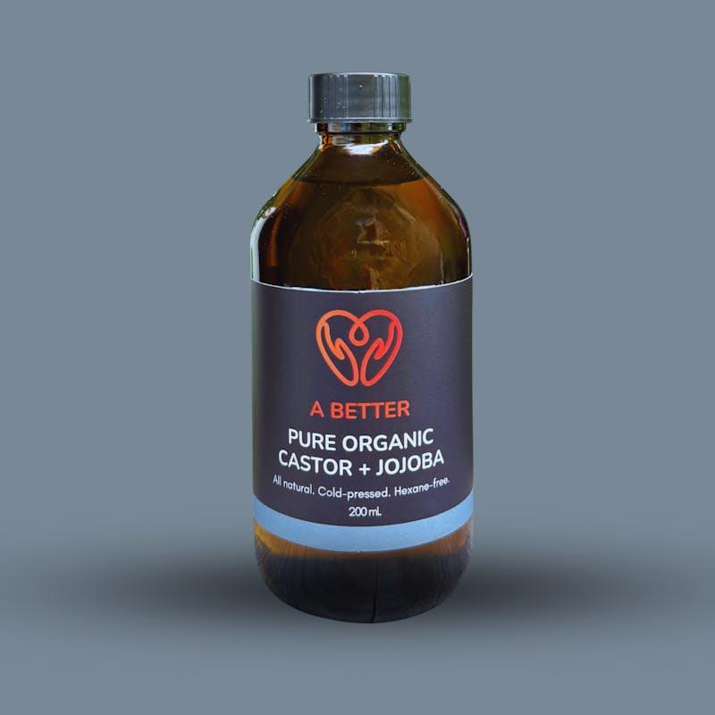 A Better Pure Organic Castor Oil + Jojoba - Amber Glass Bottle 200ml
