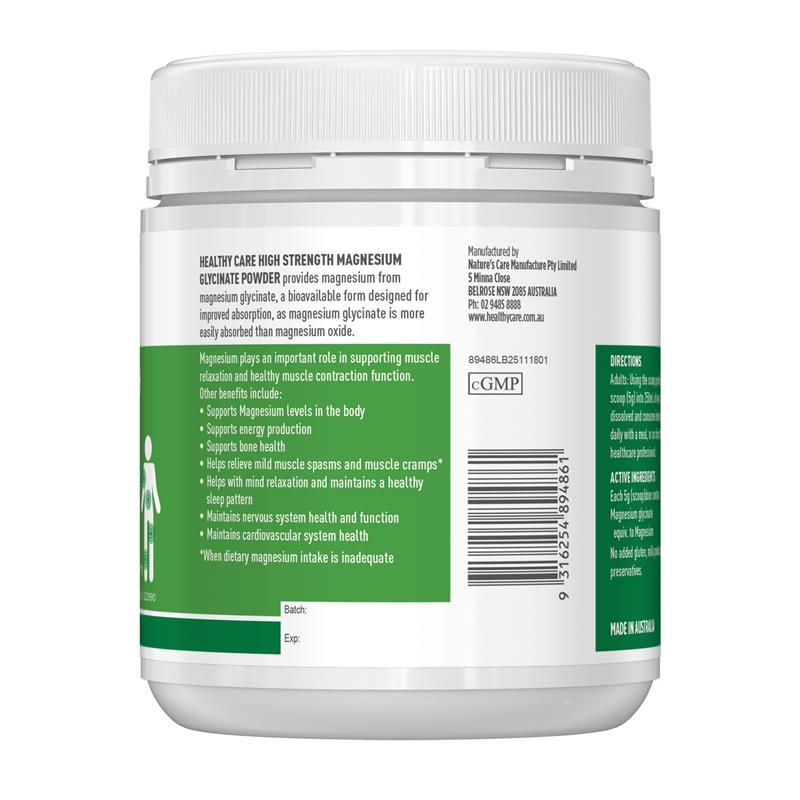 Healthy Care Magnesium Glycinate Powder Tropical 360G