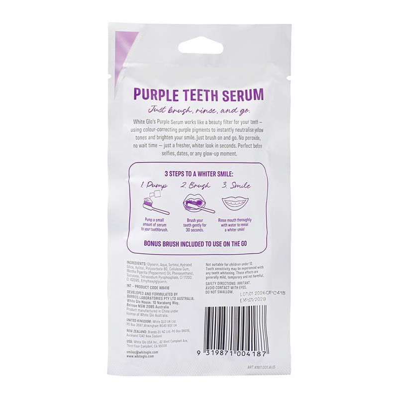 White Glo Purple Teeth Serum Express Glo