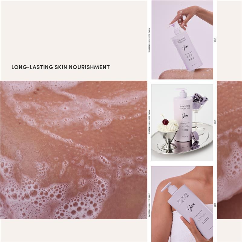 Gem Skin-Loving Vanilla Macadamia Body Wash 500ml Exclusive Size