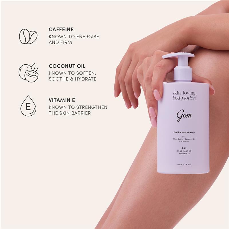 Gem Skin-Loving Vanilla Macadamia Body Lotion 400ml