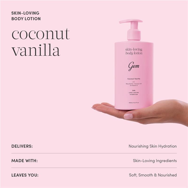 Gem Skin-Loving Coconut Vanilla Body Lotion 400ml