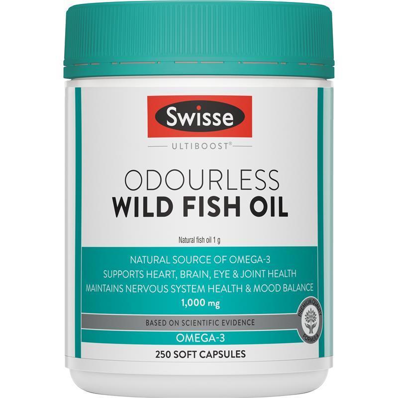 Swisse Ultiboost Odourless Wild Fish Oil 1000mg 250 Capsules