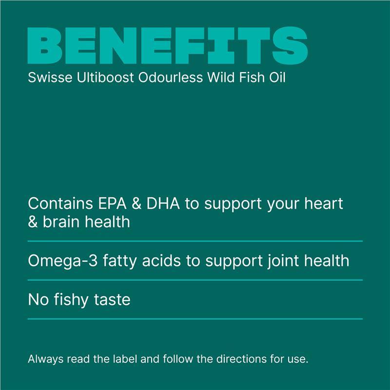 Swisse Ultiboost Odourless Wild Fish Oil 1000mg 250 Capsules