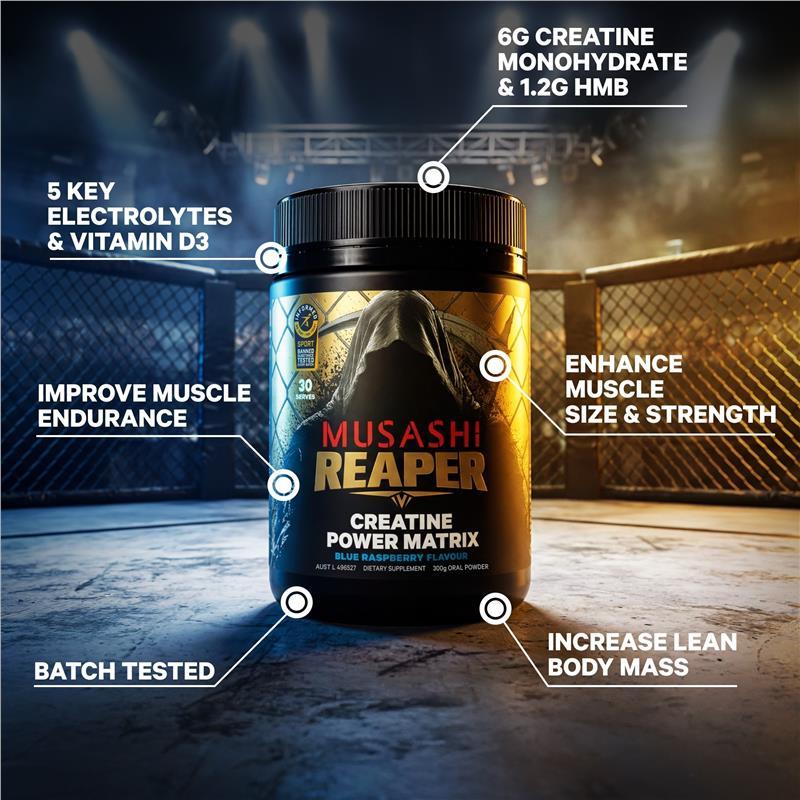 Musashi Reaper Creatine Power Matrix Blue Raspberry 300g