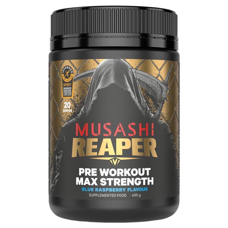 Musashi Reaper Preworkout Max Strength Blue Raspberry 400g