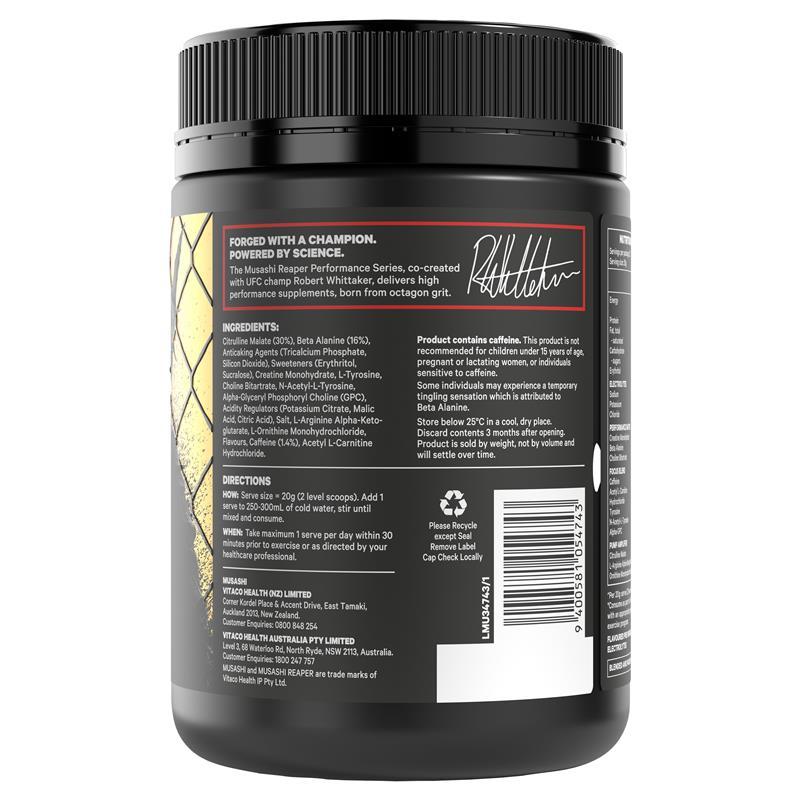 Musashi Reaper Preworkout Max Strength Blue Raspberry 400g