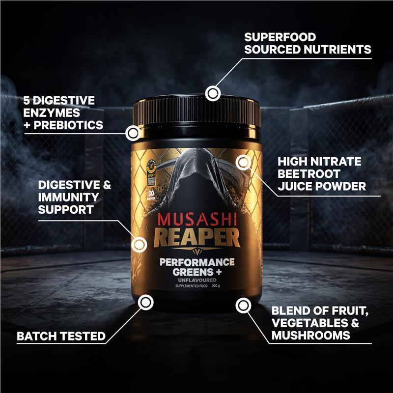 Musashi Reaper Performance Greens+ Unflavoured 300g
