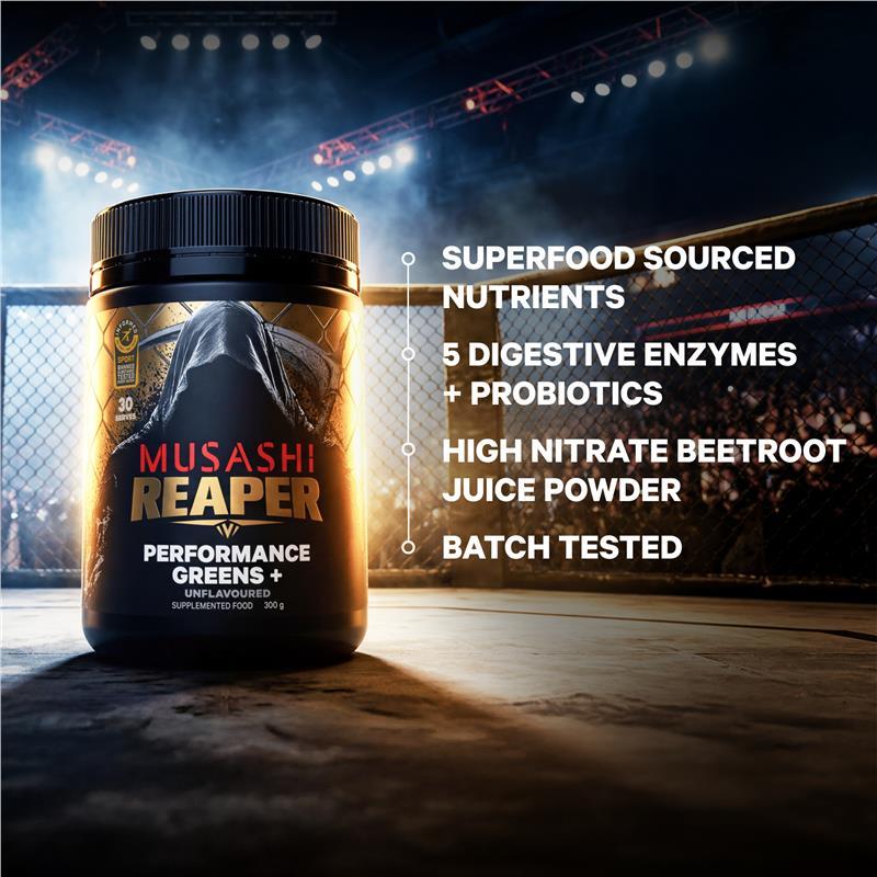 Musashi Reaper Performance Greens+ Unflavoured 300g