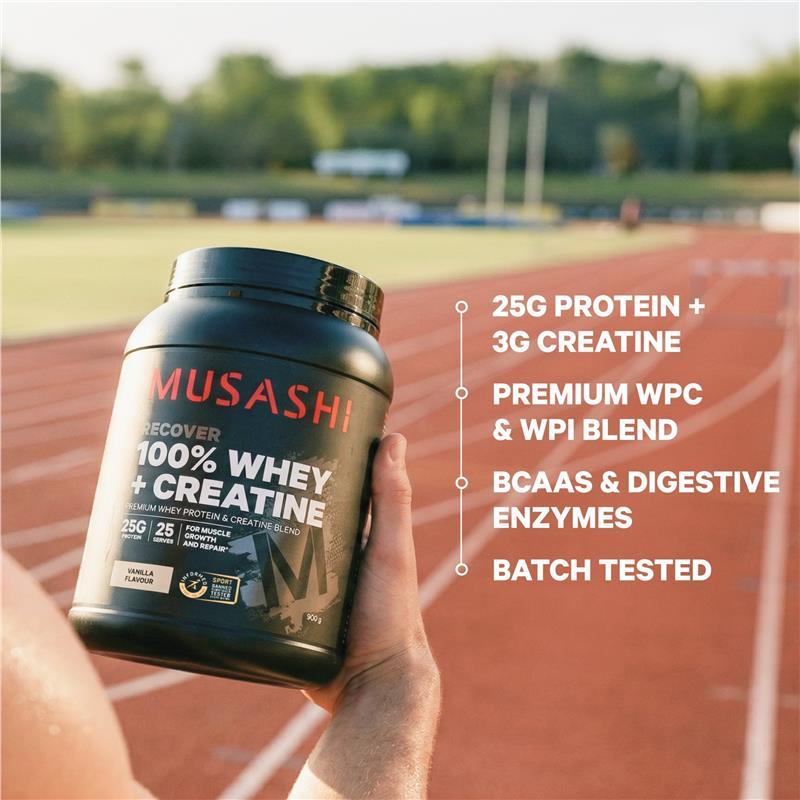 Musashi 100% Whey + Creatine Vanilla 900g