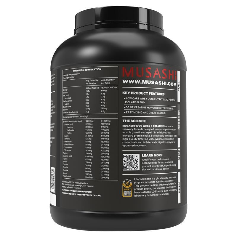 Musashi 100% Whey + Creatine Vanilla 2kg