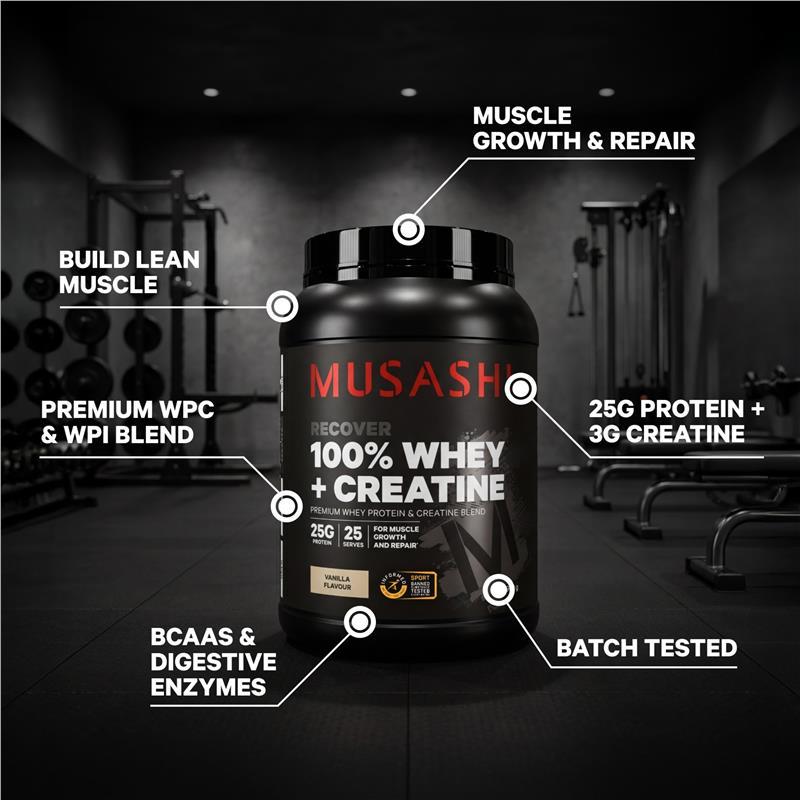 Musashi 100% Whey + Creatine Vanilla 2kg