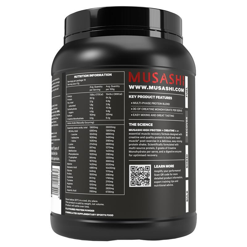 Musashi High Protein + Creatine Vanilla 900g