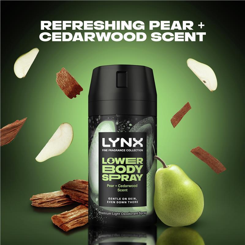 Lynx Lower Body Spray Pear & Cedarwood Scent 100ml