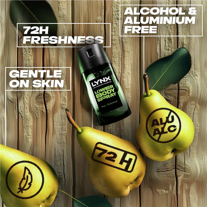 Lynx Lower Body Spray Pear & Cedarwood Scent 100ml