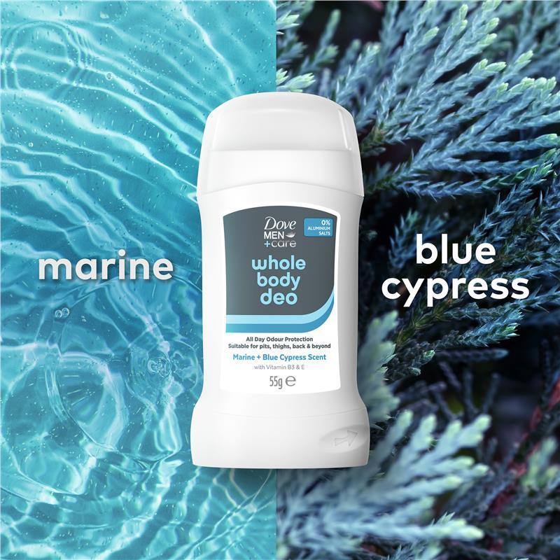 Dove Men+ Care Whole Body Deodorant Stick Marine & Blue Cypress 55g