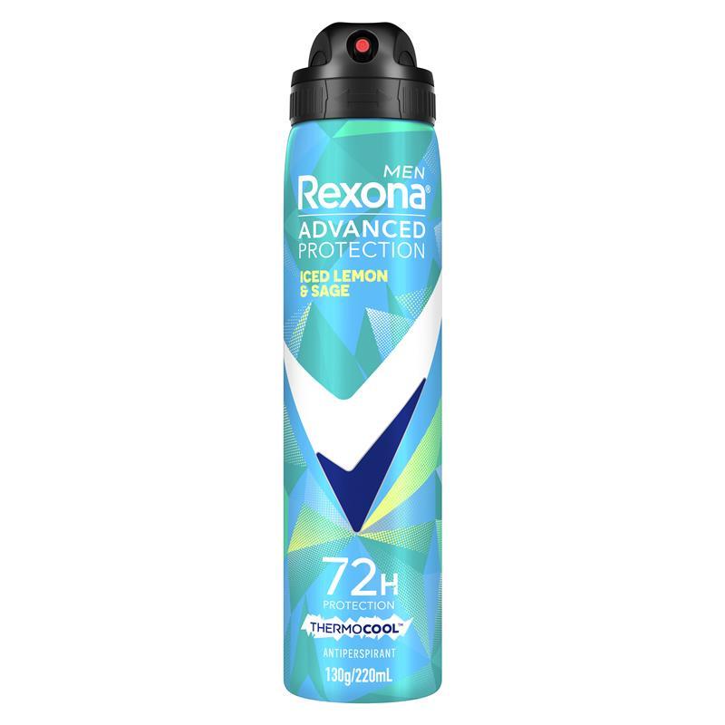 Rexona Men Advanced Antiperspirant Aerosol Thermocool Iced Lemon & Sage 220ml