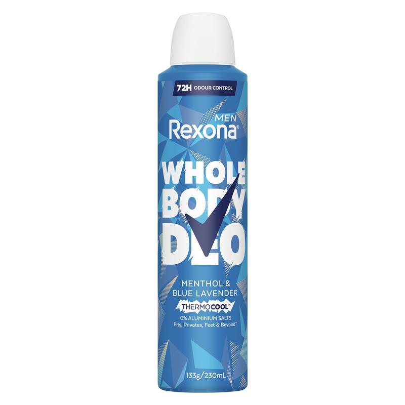 Rexona Men Whole Body Deodorant Aerosol Thermocool Menthol & Blue Lavendar 230ml