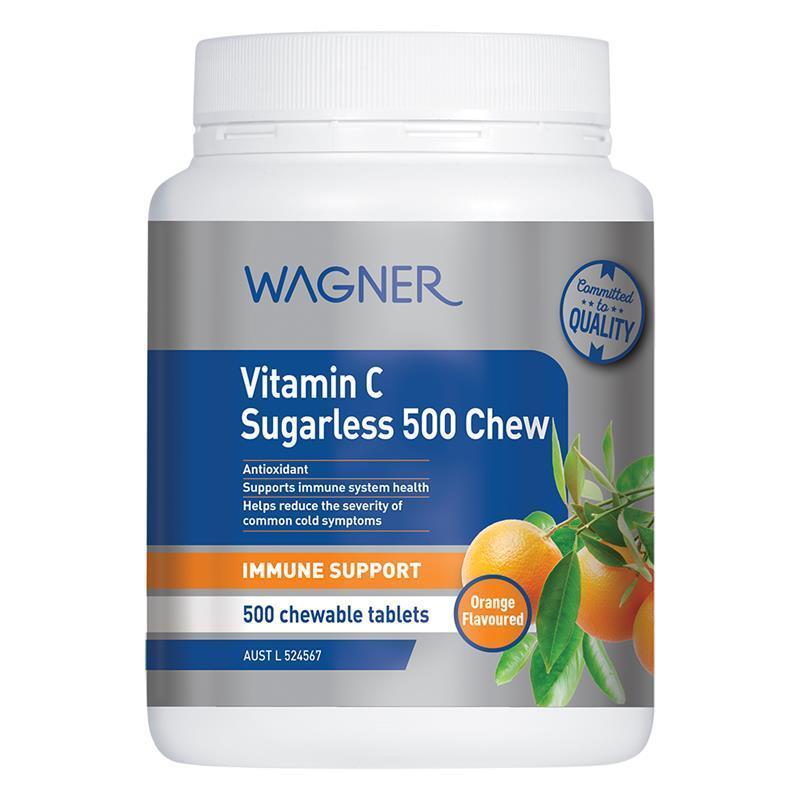 Wagner Sugarless Vitamin C 500mg 500 Chewable Tablets