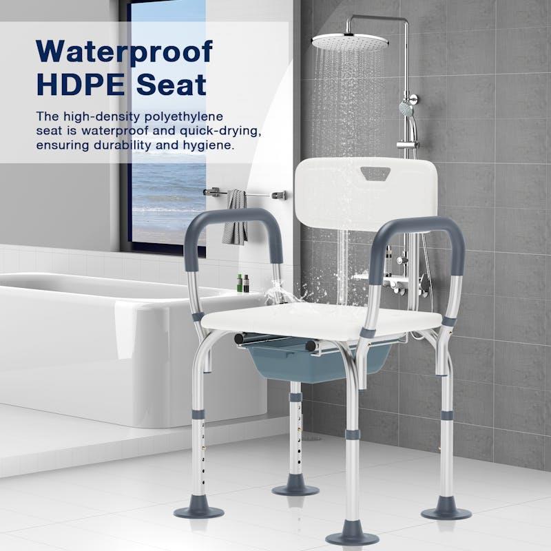 Altus Shower Chair With Commode Height Adjustable Aluminium Frame 1Unit