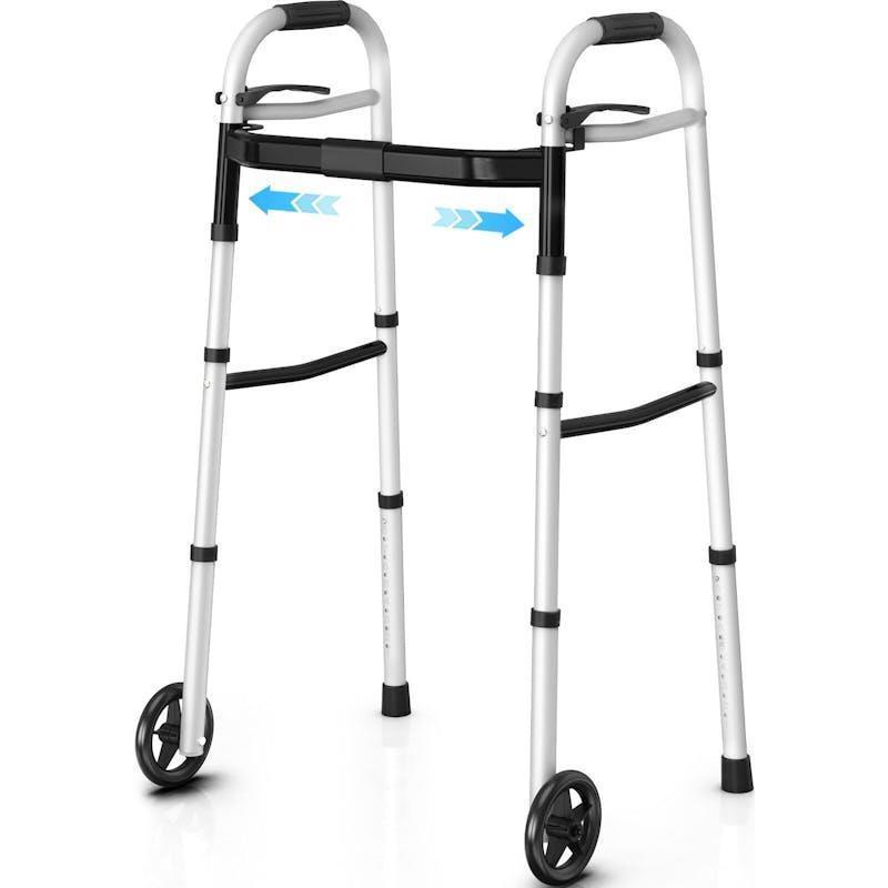 Altus Folding Walking Frame with Wheels Height & Width Adjustable Lightweight Aluminium 1Unit
