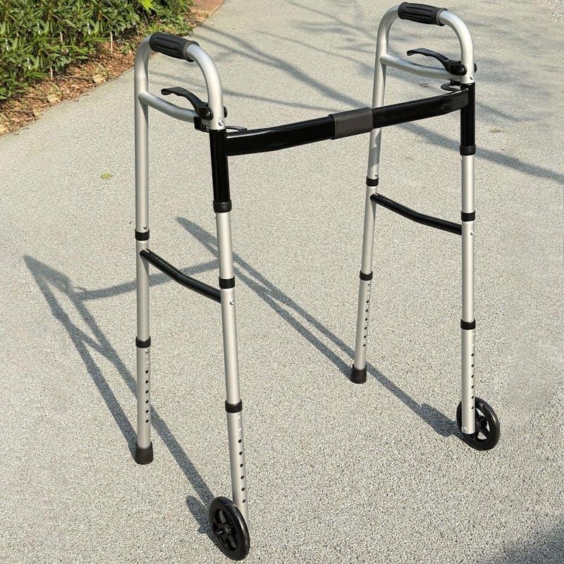 Altus Folding Walking Frame with Wheels Height & Width Adjustable Lightweight Aluminium 1Unit