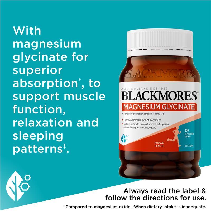 Blackmores Magnesium Glycinate 200 Tablets Exclusive Size