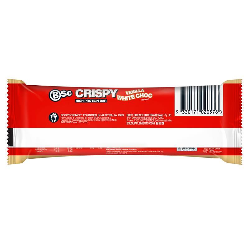 BSc Crispy Protein Bar Vanilla White Choc 60g