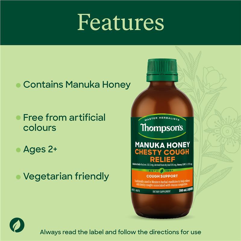 Thompson’s Manuka Honey Chesty Cough Relief 200ml