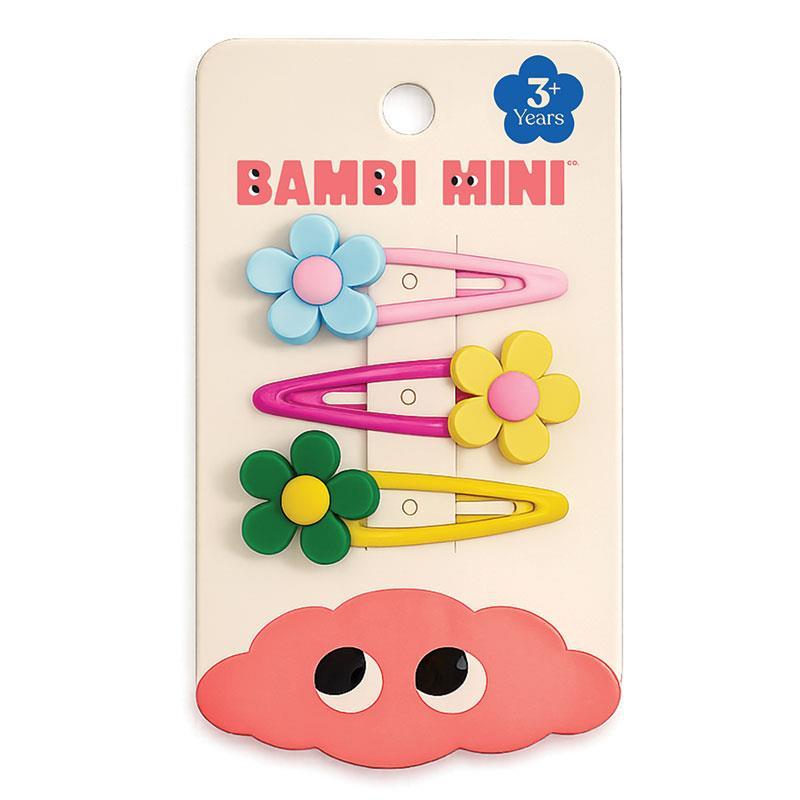 Bambi Mini Co. Accessories Silicone Daisy Snap Clips Blue/Yellow/Green