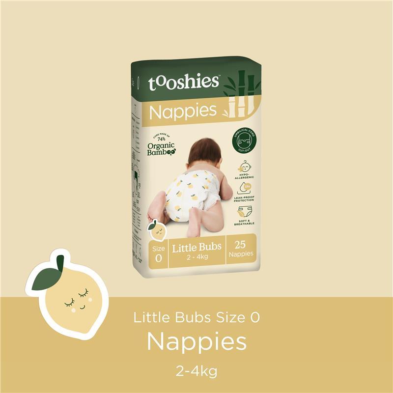 Tooshies Nappies Size 0 Little Bubs 2-4kg 25 pack