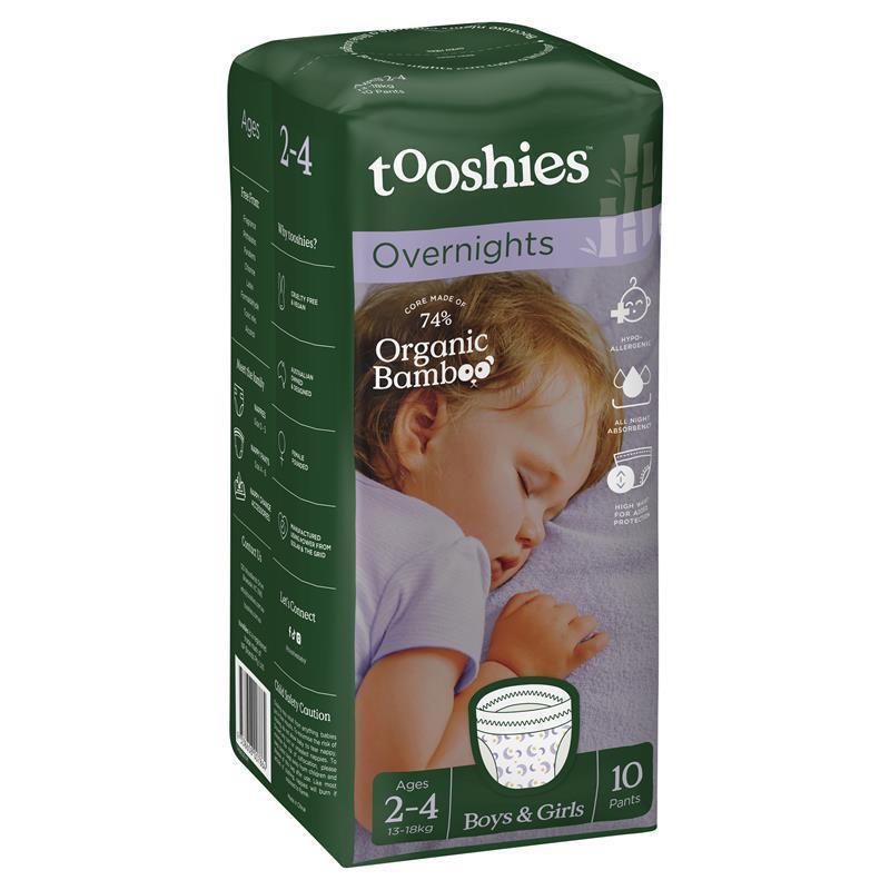Tooshies Overnights Age 2-4 10 pack