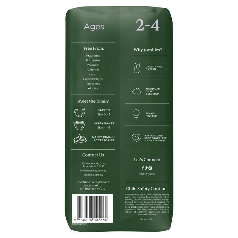 Tooshies Overnights Age 2-4 10 pack