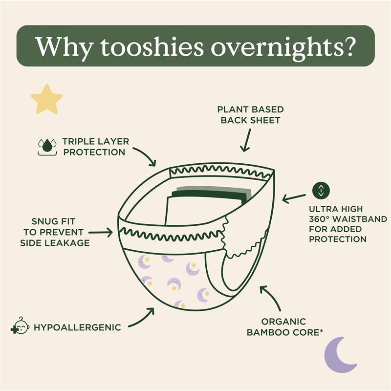 Tooshies Overnights Age 2-4 10 pack