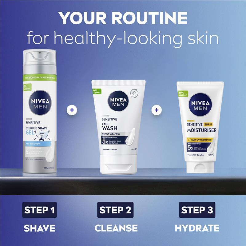 NIVEA MEN Sensitive Stubble Shave Gel 200ml