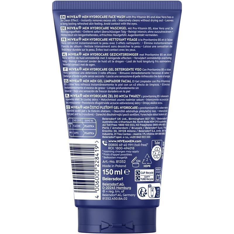 NIVEA MEN Hydrocare XXL Face Wash 150ml