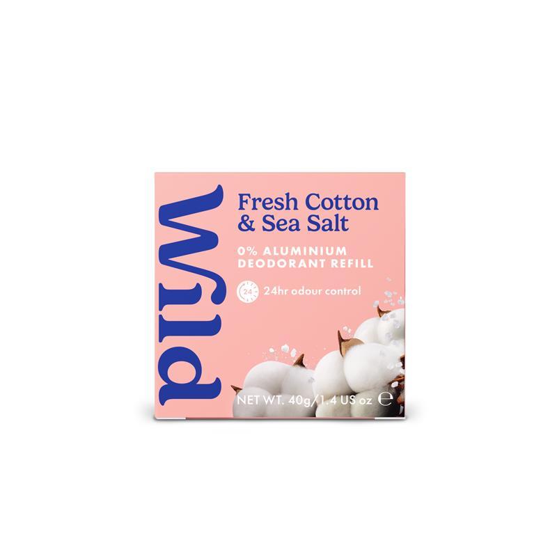 Wild Deodorant Stick Refill Fresh Cotton & Sea Salt 40g