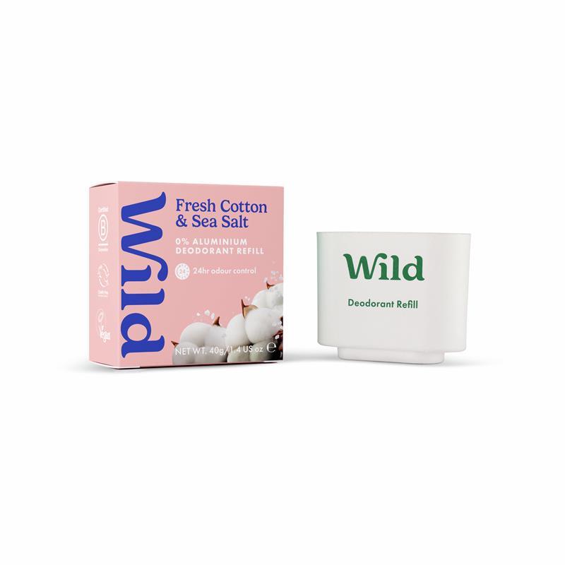 Wild Deodorant Stick Refill Fresh Cotton & Sea Salt 40g
