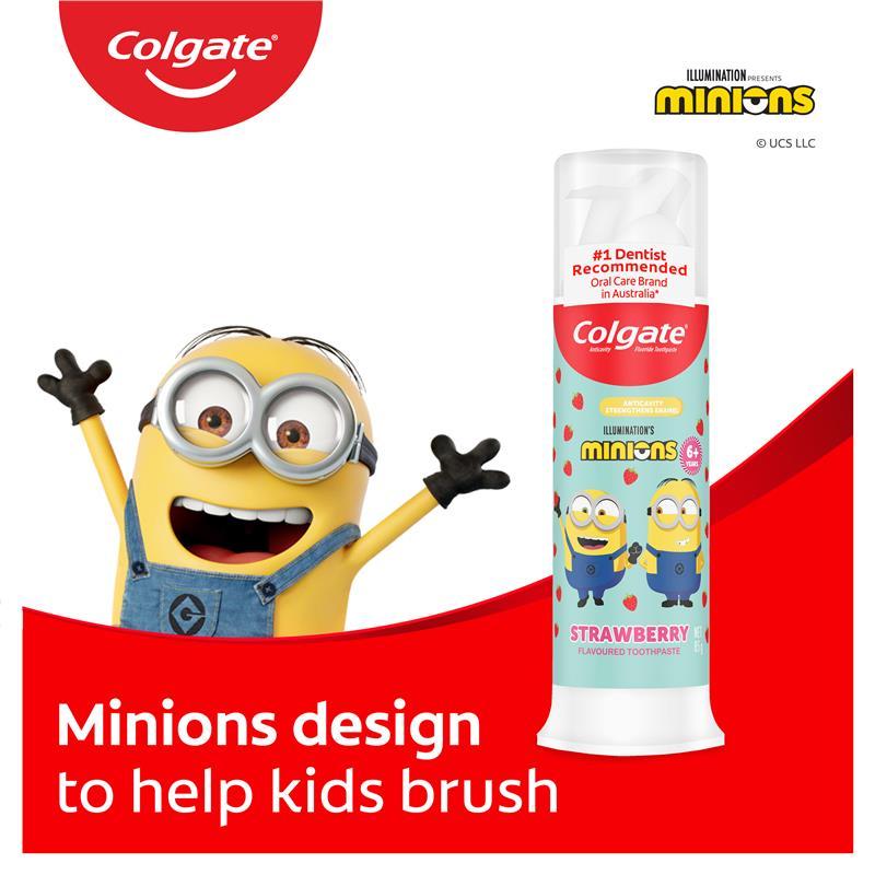 Colgate Toothpaste Kids Minion Strawberry Pump 6+ Years 85g