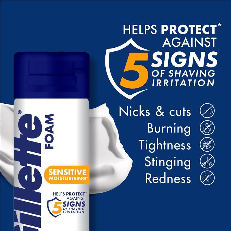 Gillette Sensitive Moisturising Foam 245g