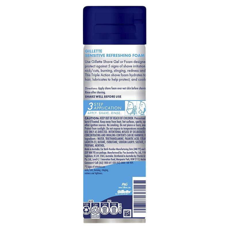Gillette Sensitive Refreshing Foam 245g