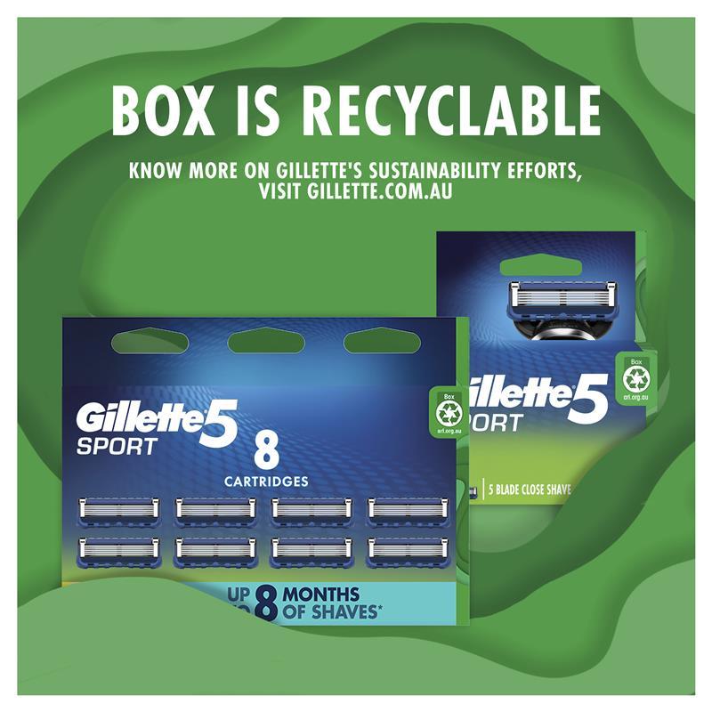 Gillette 5 Sport Razor Blades 4 Pack