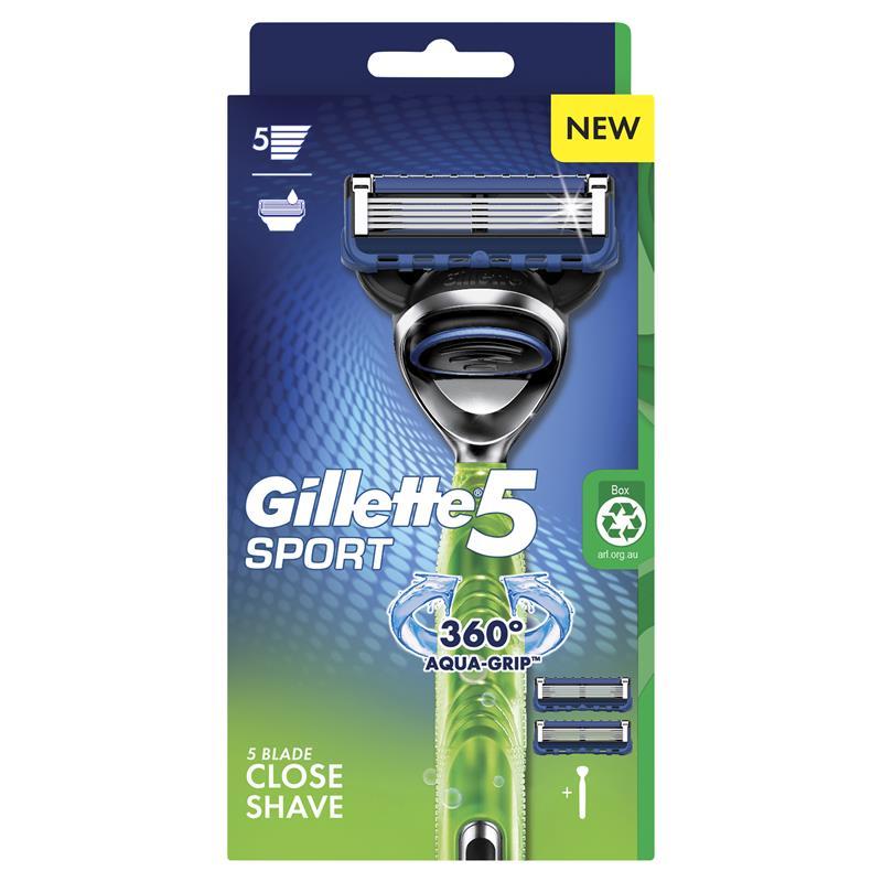 Gillette 5 Sport Razor + 2 Blades