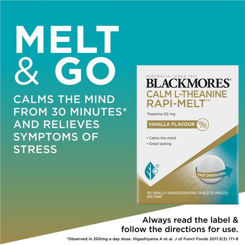 Blackmores Calm L-Theanine Rapi-Melt 90 Tablets