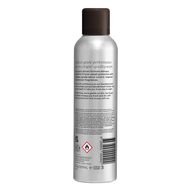 Gem Sport-Loving Clinical Antiperspirant Aerosol Sandalwood & Cedar 207ml
