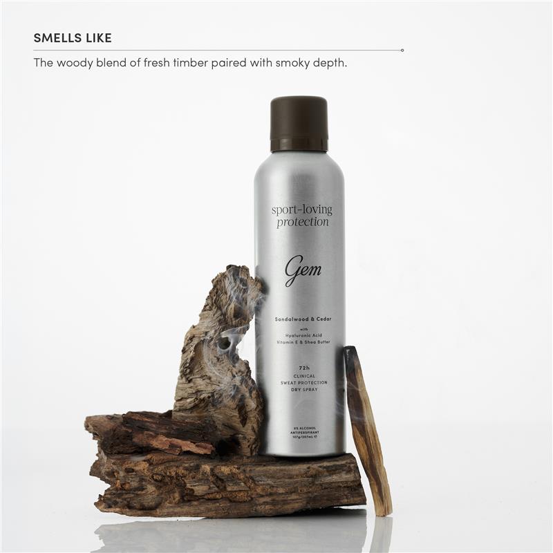 Gem Sport-Loving Clinical Antiperspirant Aerosol Sandalwood & Cedar 207ml
