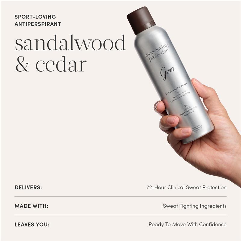 Gem Sport-Loving Clinical Antiperspirant Aerosol Sandalwood & Cedar 207ml