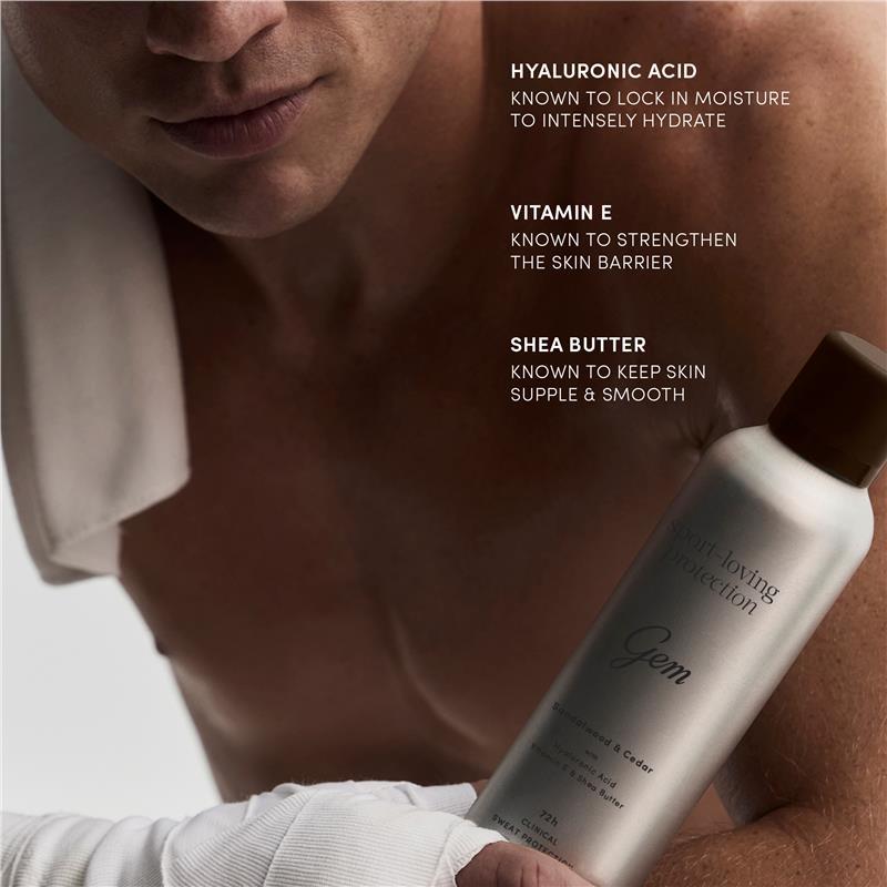 Gem Sport-Loving Clinical Antiperspirant Aerosol Sandalwood & Cedar 207ml