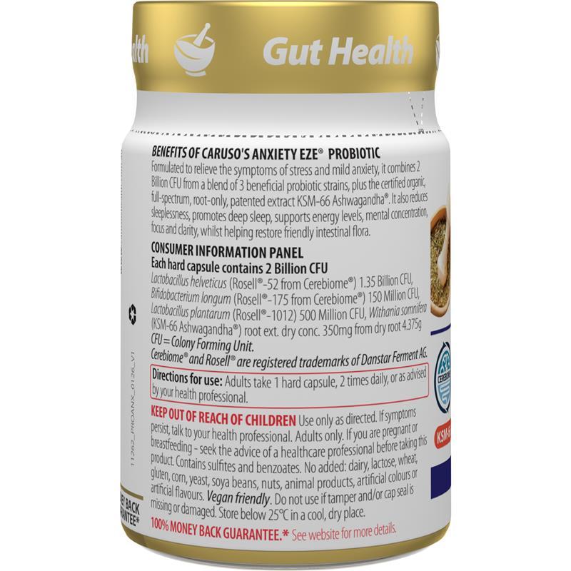 Carusos Probiotic Anxiety EZE 60 Capsules