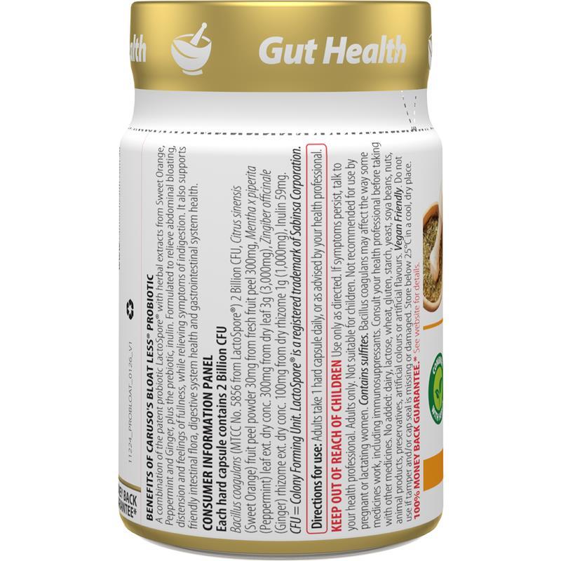 Carusos Probiotic Bloat Less 42 Capsules
